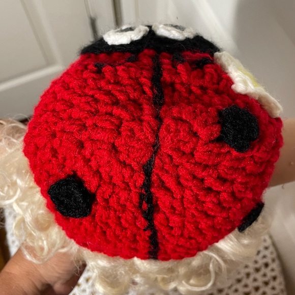 Handmade Ladybug Baby Crochet Set Hat Diaper Cover Red Black Pics Halloween Gift - Picture 9 of 16